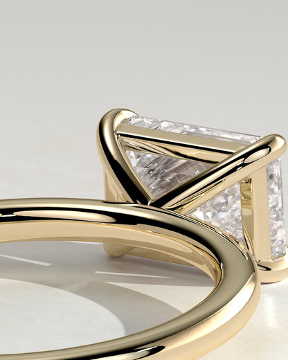 Debbie - Emerald East West Claw Solitaire Engagement Ring - Yellow Gold