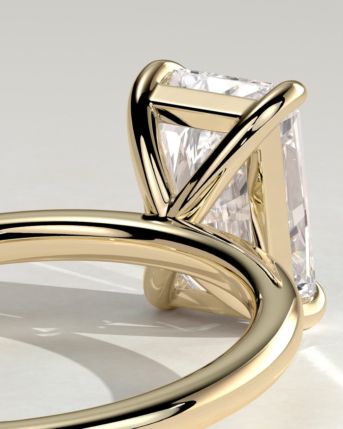 Judy - Radiant Claw Solitaire Engagement Ring - Yellow Gold