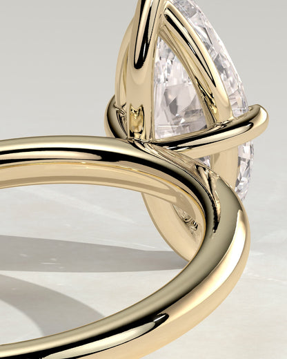 Genevieve - Marquise Claw Solitaire Engagement Ring - Yellow Gold
