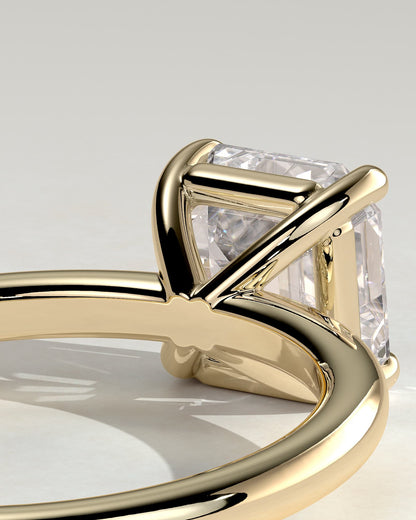 Emmy - Asscher Claw Solitaire Engagement Ring - Yellow Gold
