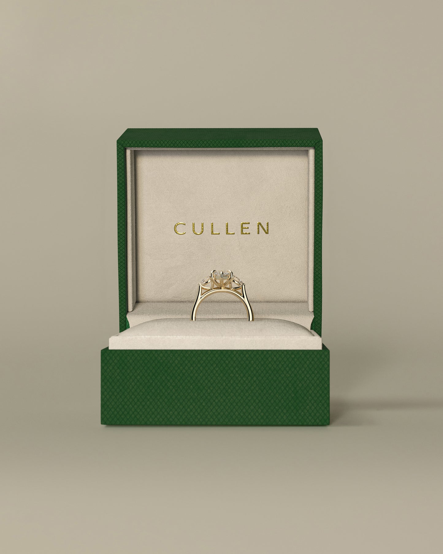 Chantelle - Marquise Claw Trilogy with Pear Side Stones and Cathedral Setting Engagement Ring - Yellow Gold - Yellow Gold 2ct