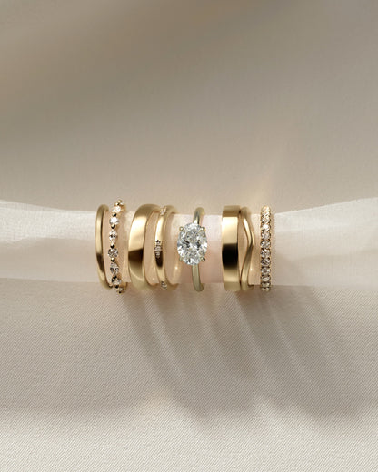 Dotti - Oval East West Claw Solitaire Engagement Ring - Yellow Gold