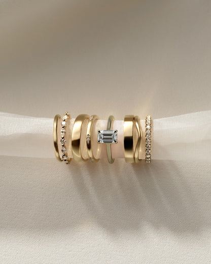Jane - Emerald Claw Solitaire with Hidden Halo and Cathedral High Setting Engagement Ring - Yellow Gold