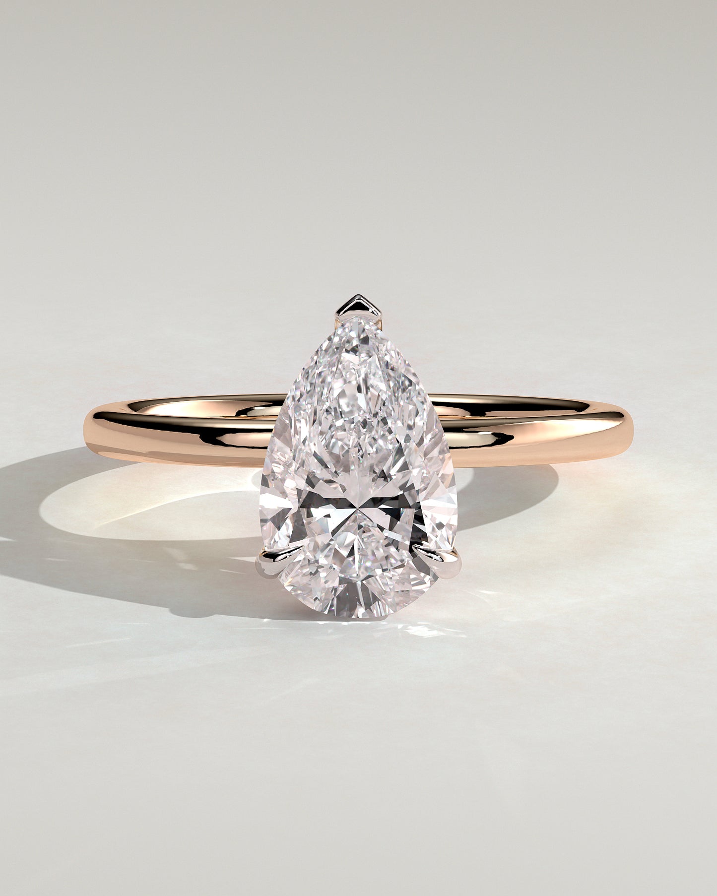 Amy - Pear Claw Solitaire Engagement Ring - Rose Two-Tone - Rose Two-Tone 2ct