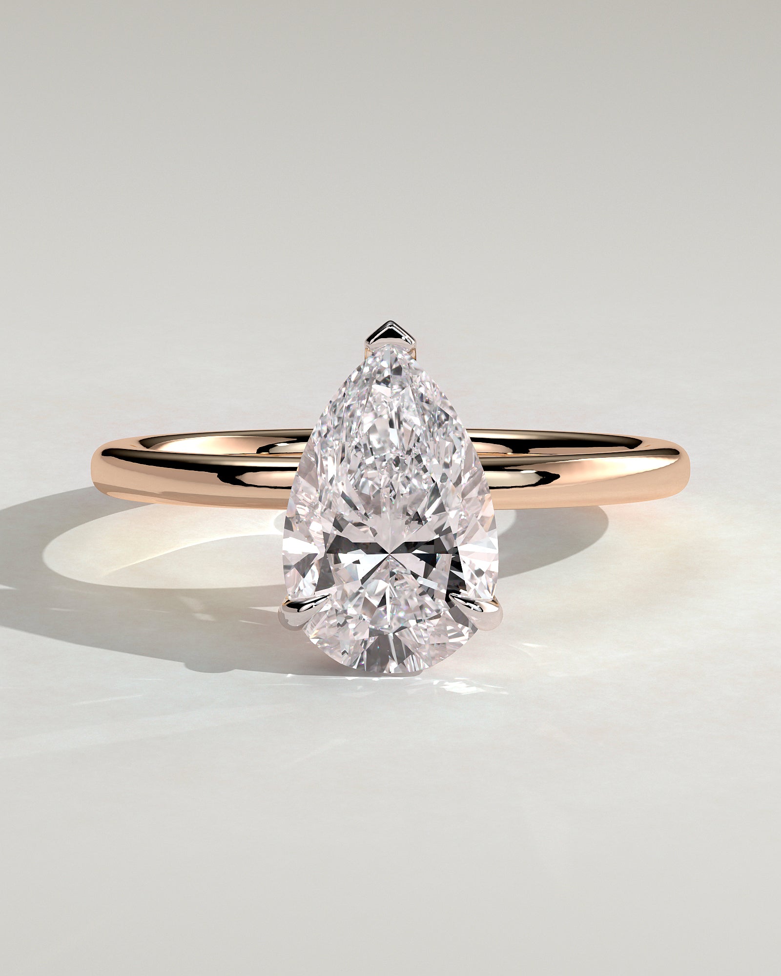 Amy - Pear Claw Solitaire Engagement Ring - Rose Two-Tone - Rose Two-Tone 2ct