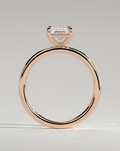 Alina - Emerald Claw Solitaire Engagement Ring - Rose Gold - rose gold - Lara Jewels