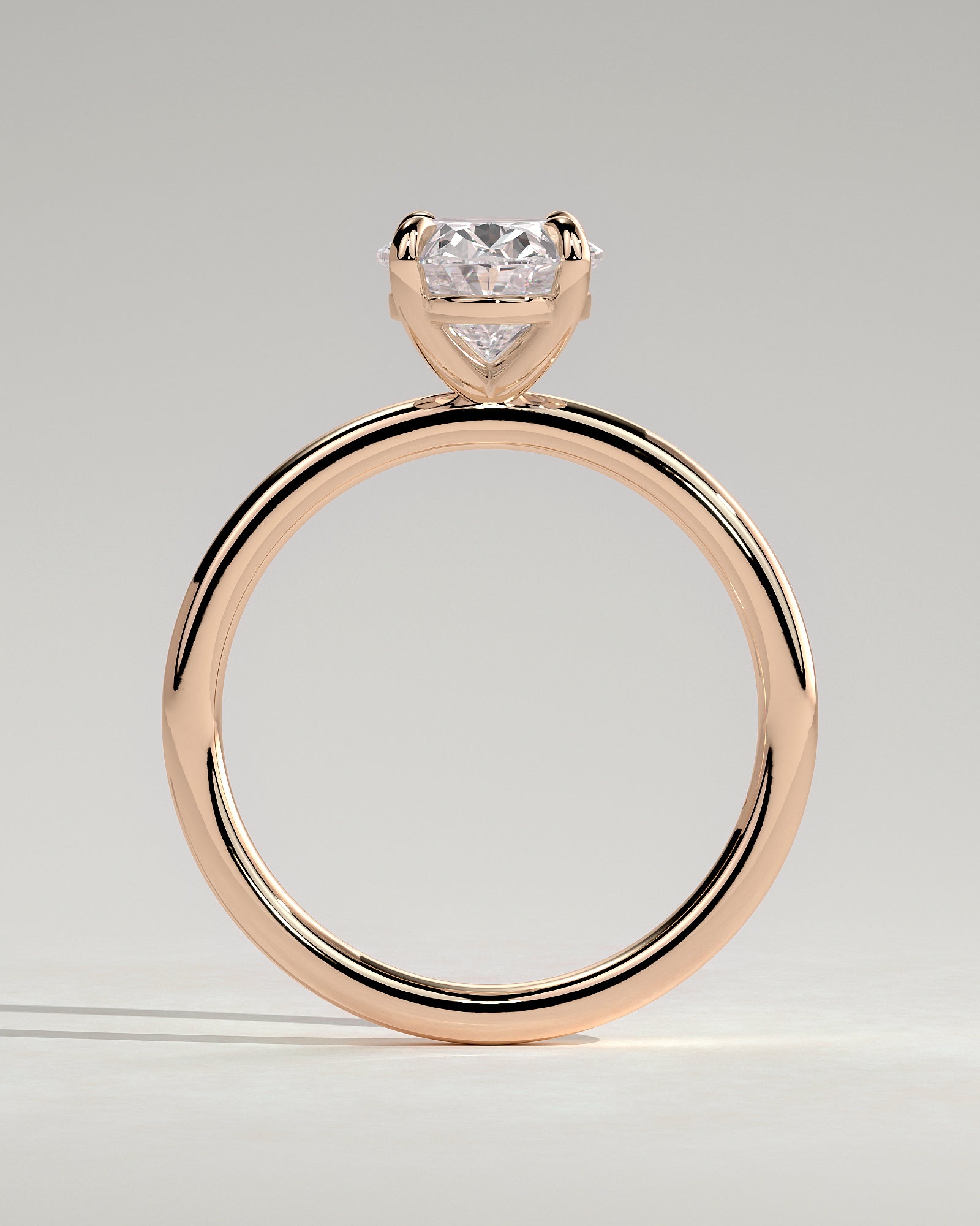 Daisy - Classic Oval Claw Solitaire Engagement Ring - Rose Gold - Rose Gold 2ct