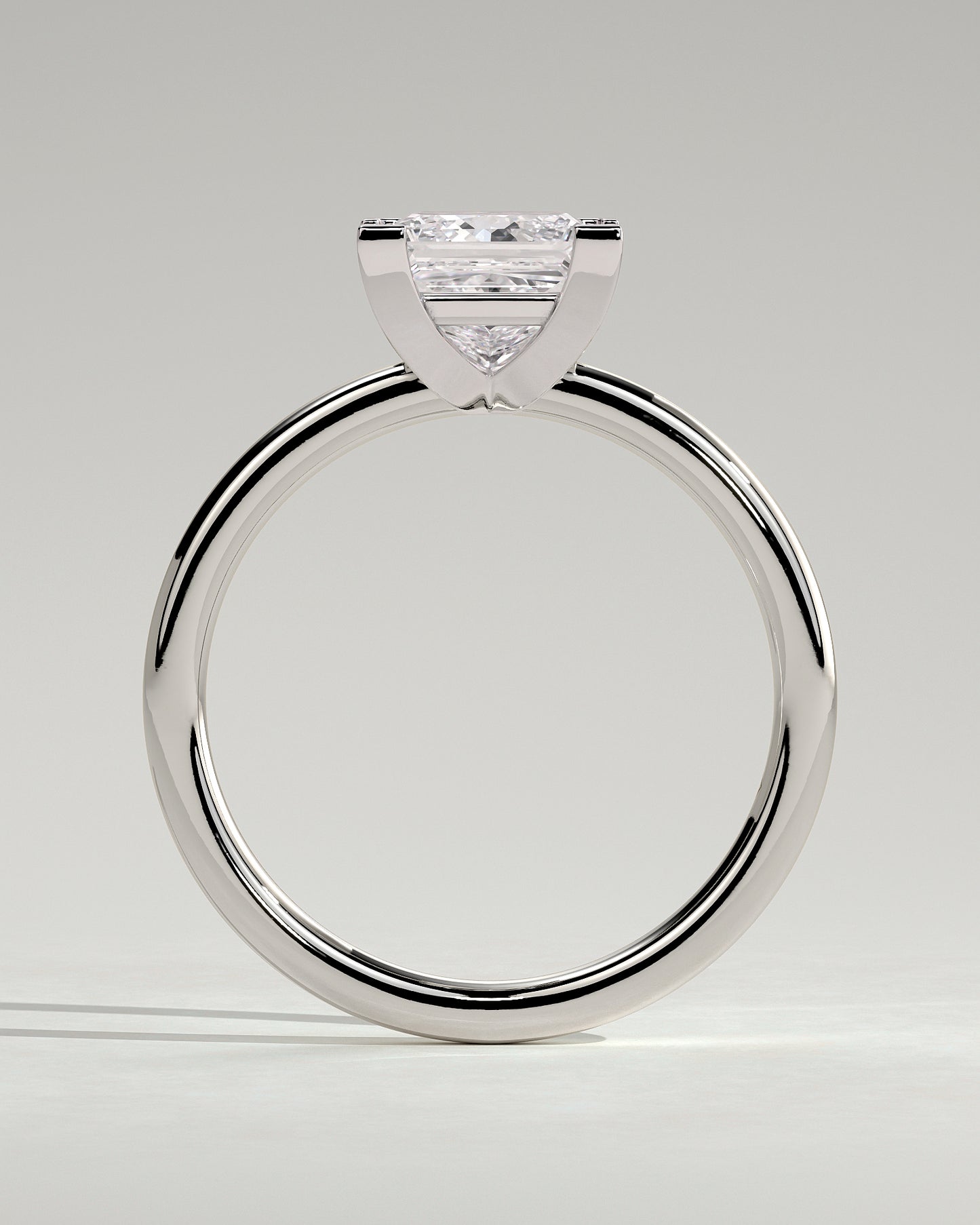 Glinda - Princess Claw Solitaire Engagement Ring - Platinum - White Gold / Platinum 2ct