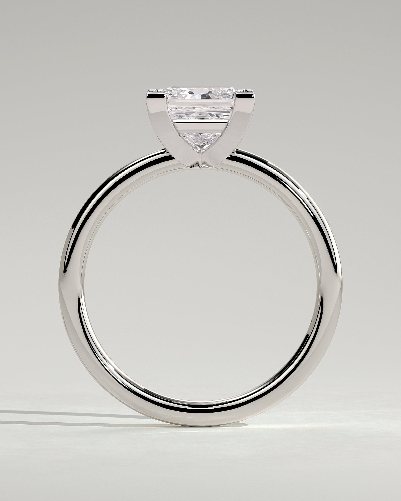 Glinda - Princess Claw Solitaire Engagement Ring - Platinum - White Gold / Platinum 2ct