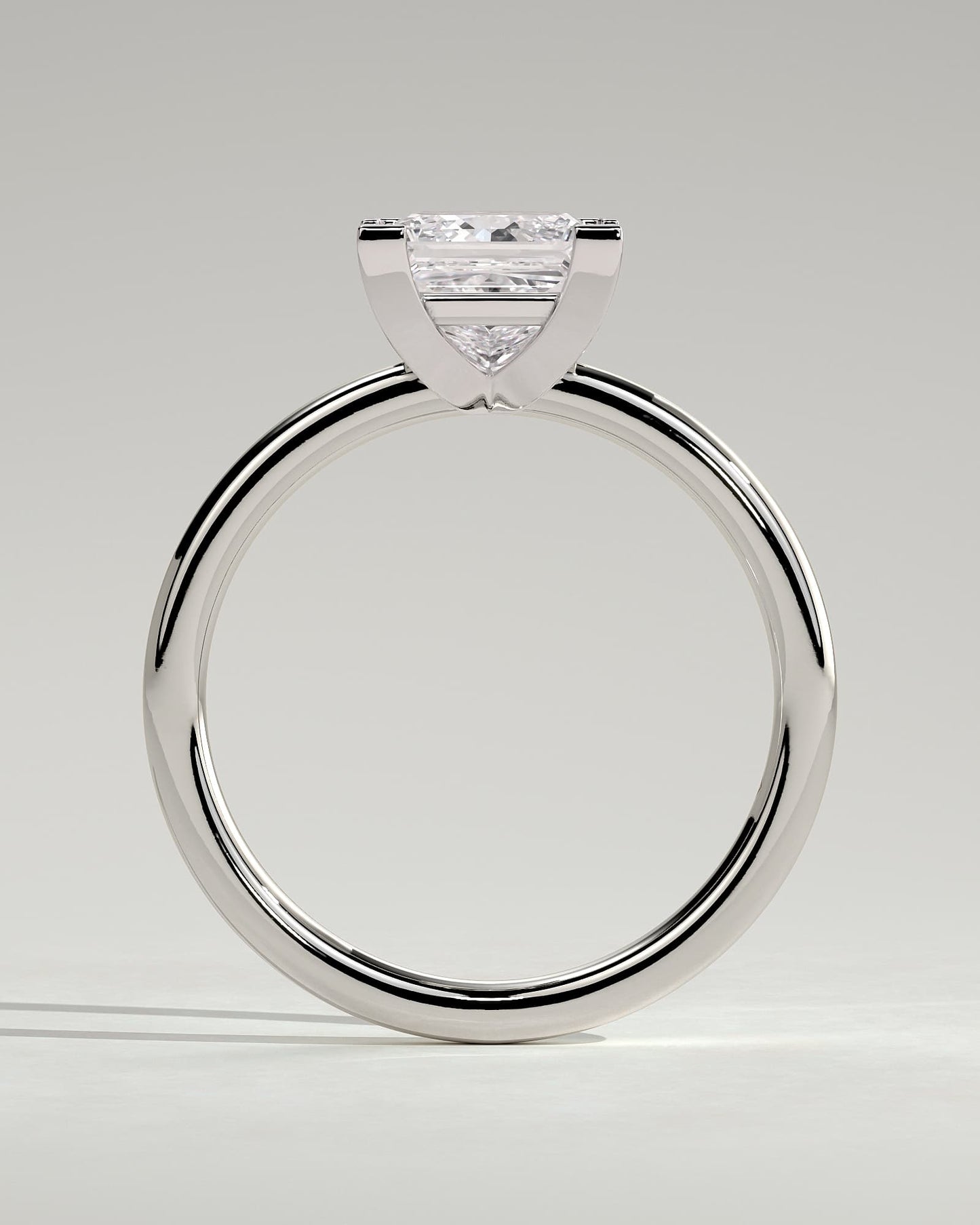 Glinda - Princess Claw Solitaire Engagement Ring - White Gold