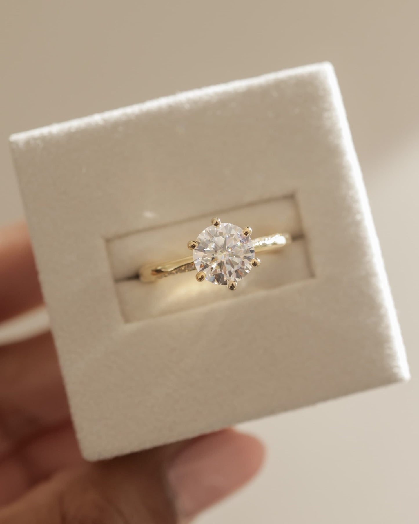 Mahlia - Round Claw Solitaire with Sweeping Micropav?Band Engagement Ring - Rose Two-Tone