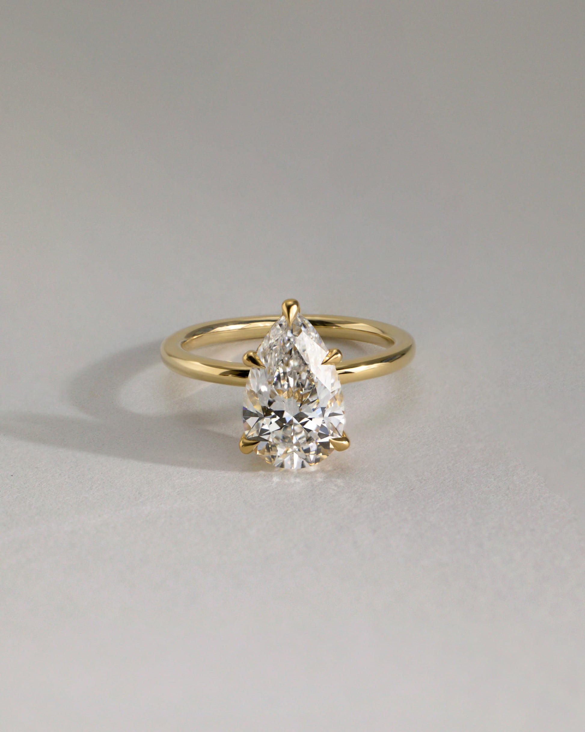 Ainsley - Pear Claw Solitaire with Wrap Around Hidden Halo Engagement Ring - Rose Gold - rose gold - Lara Jewels