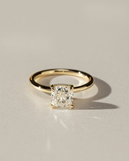 Hazel - Cushion Claw Solitaire Engagement Ring - White Gold