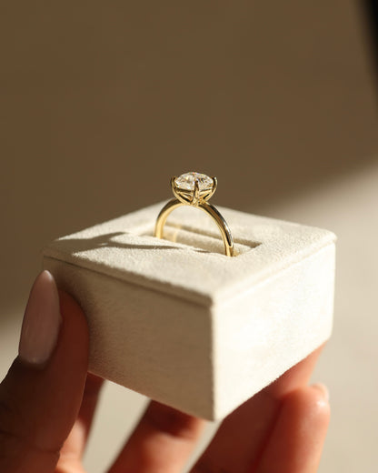 Emmy - Asscher Claw Solitaire Engagement Ring - Yellow Gold