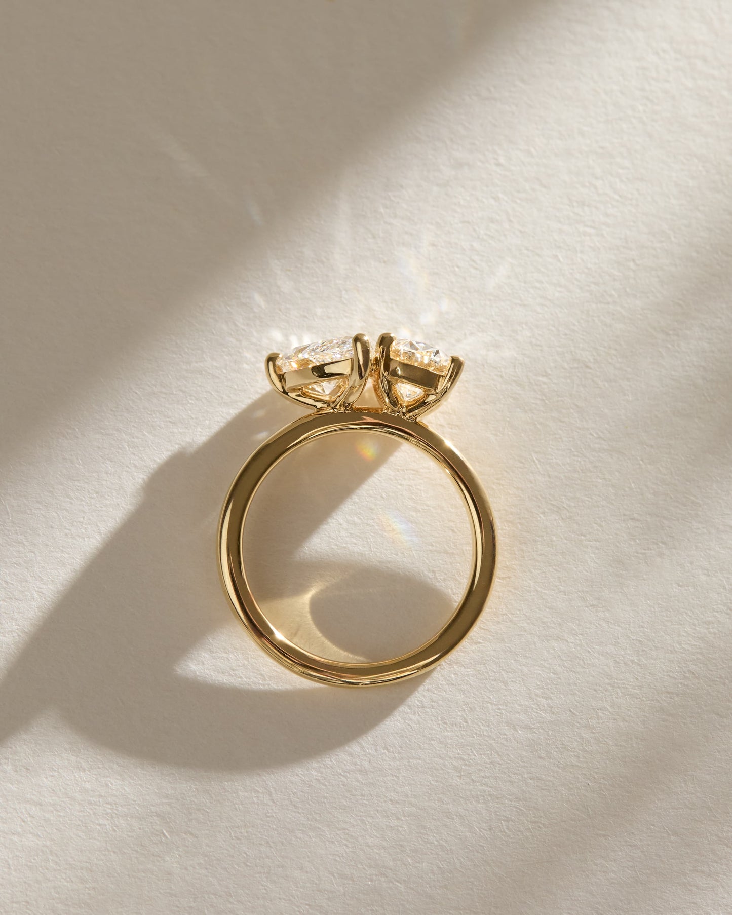 April - Pear and Oval Claw Toi et Moi Engagement Ring - Rose Gold - rose gold - Lara Jewels
