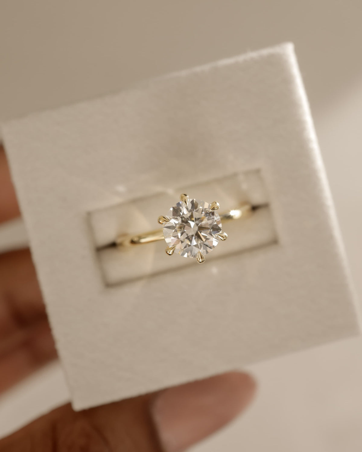 Aria - Round Claw Solitaire with Wrap Around Hidden Halo Engagement Ring - Rose Two-Tone - rose two-tone - Lara Jewels