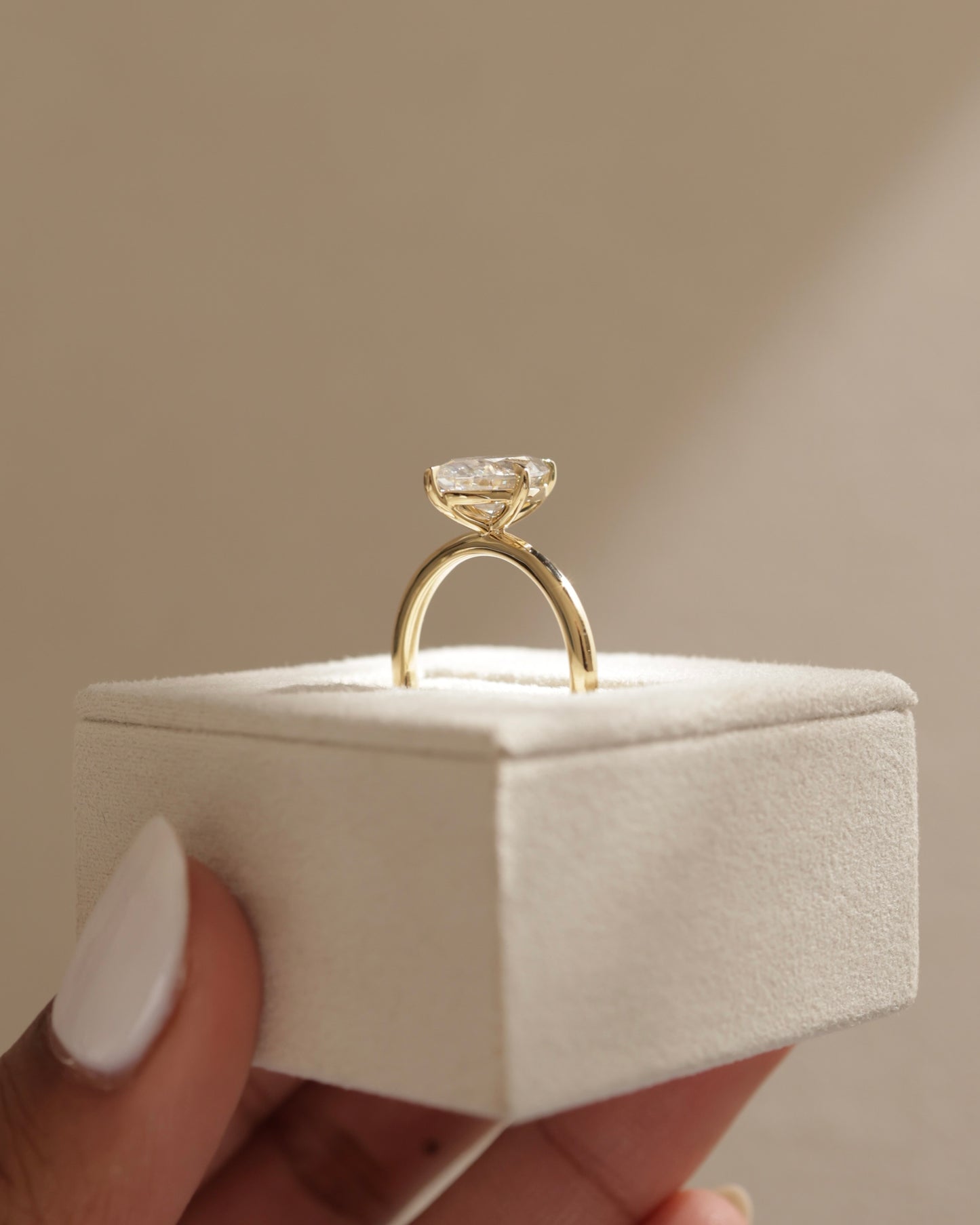 Genevieve - Marquise Claw Solitaire Engagement Ring - Rose Two-Tone - Lifestyle