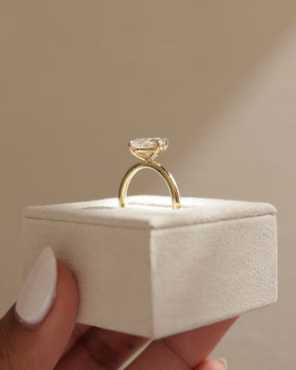 Genevieve - Marquise Claw Solitaire Engagement Ring - Platinum