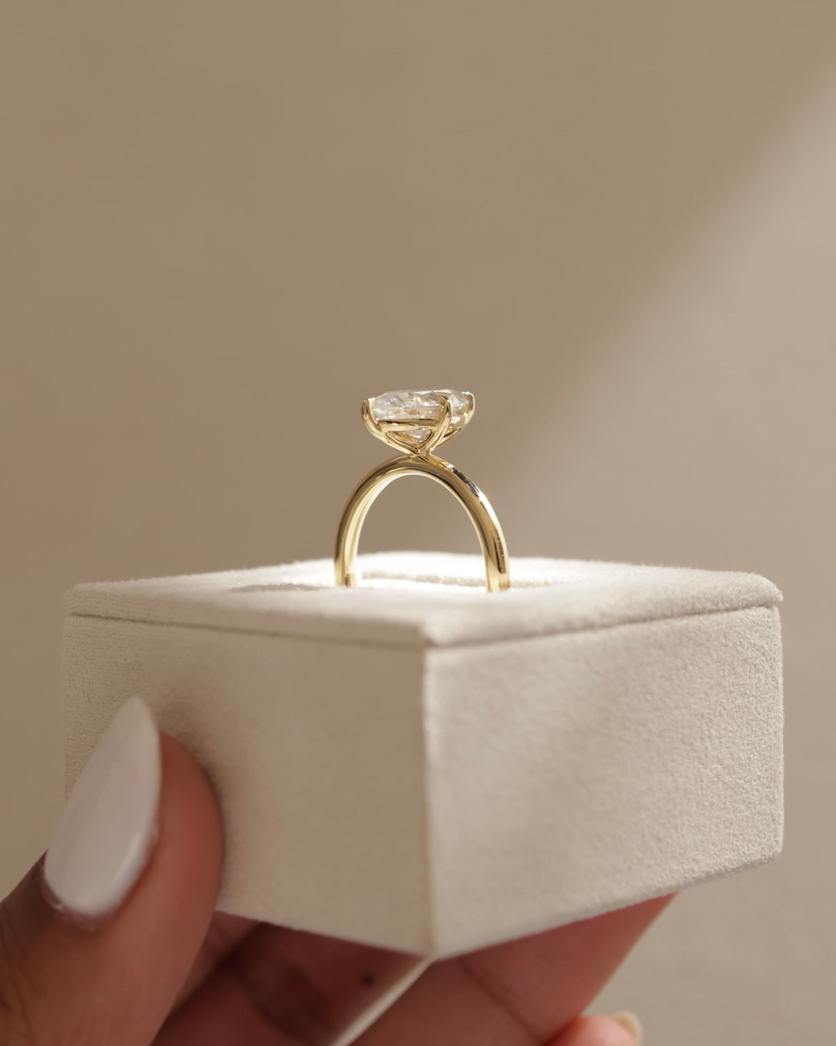 Genevieve - Marquise Claw Solitaire Engagement Ring - Yellow Two-Tone