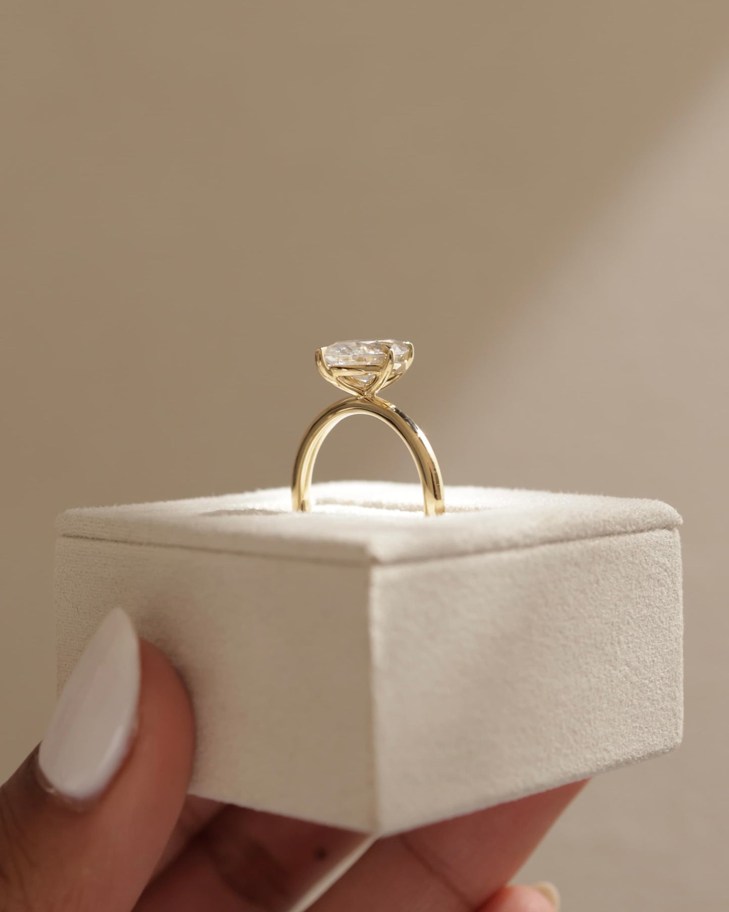 Genevieve - Marquise Claw Solitaire Engagement Ring - Yellow Gold