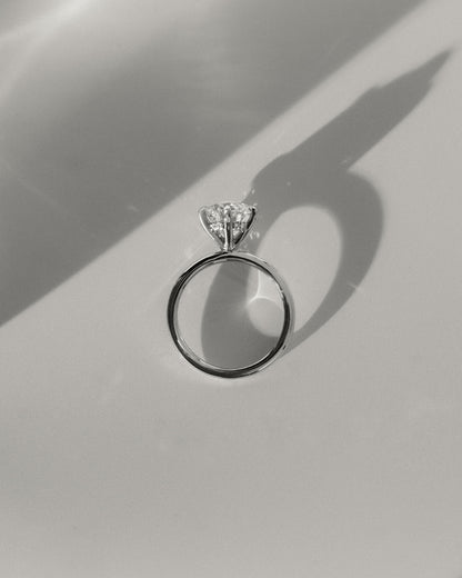 Anna - Round Claw Solitaire with Hidden Halo Engagement Ring - Yellow Two-Tone - yellow two-tone - Lara Jewels