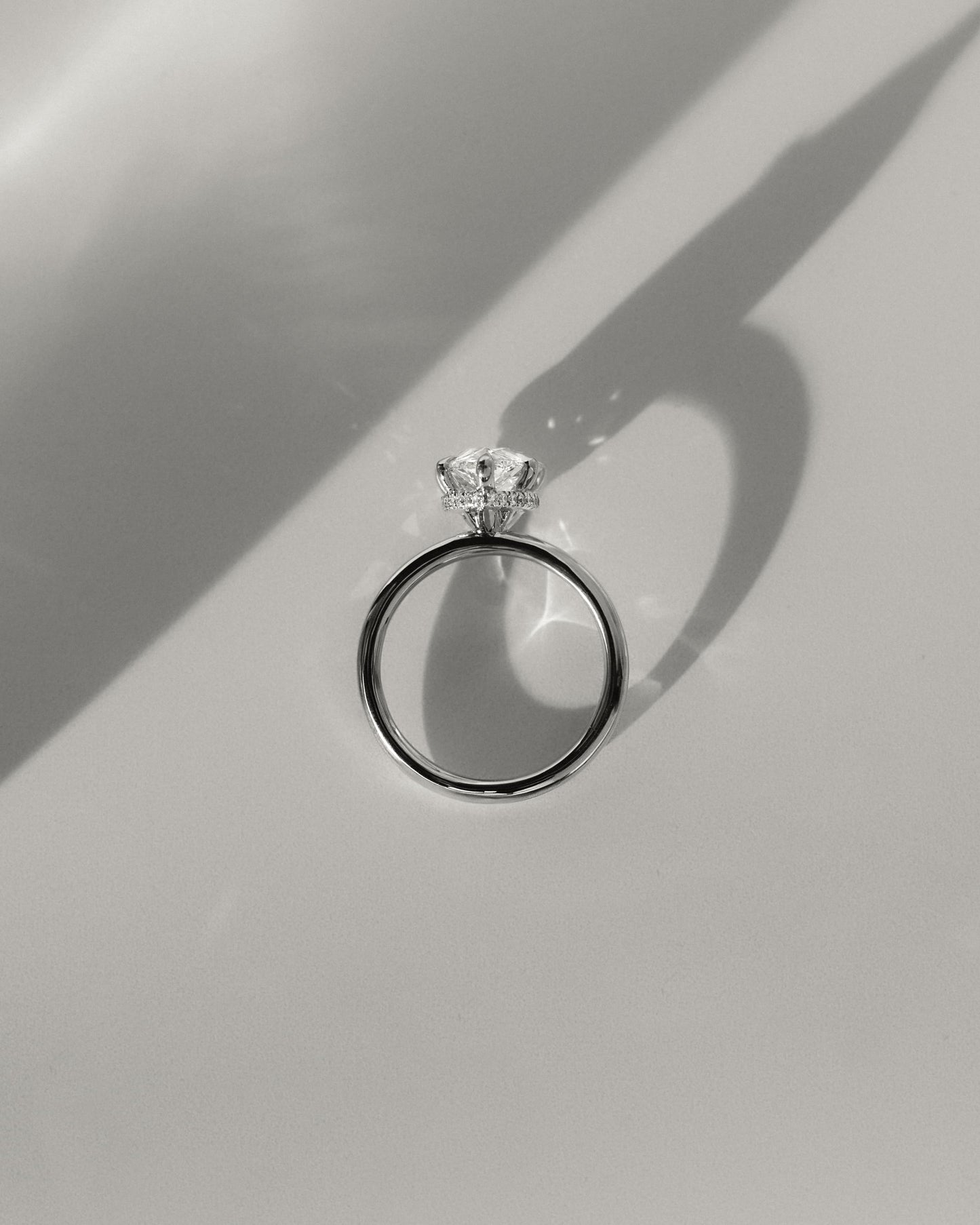 Ainsley - Pear Claw Solitaire with Wrap Around Hidden Halo Engagement Ring - Yellow Gold - yellow gold - Lara Jewels