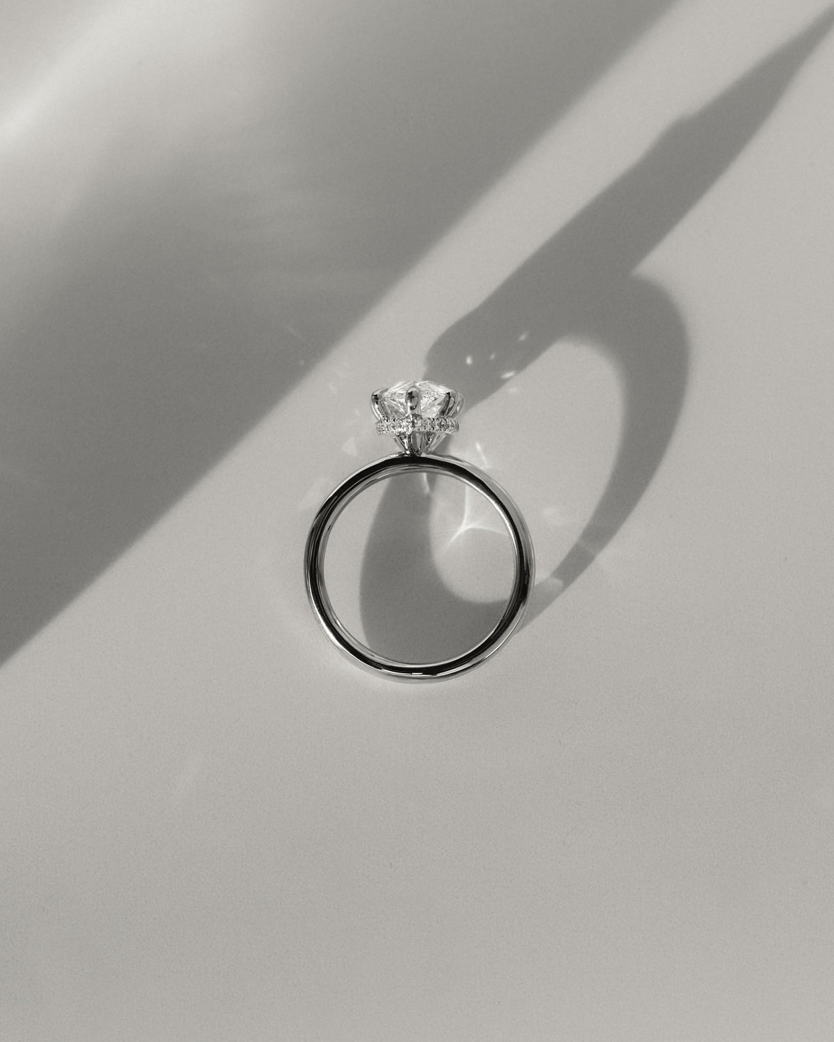 Ainsley - Pear Claw Solitaire with Wrap Around Hidden Halo Engagement Ring - Yellow Gold - yellow gold - Lara Jewels
