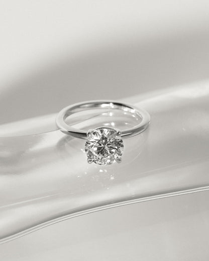 Lilly - Round Claw Solitaire Engagement Ring - Yellow Two-Tone