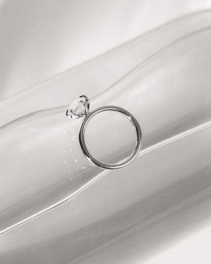 Zariyah - Marquise Claw Solitaire with Hidden Halo Engagement Ring - Platinum