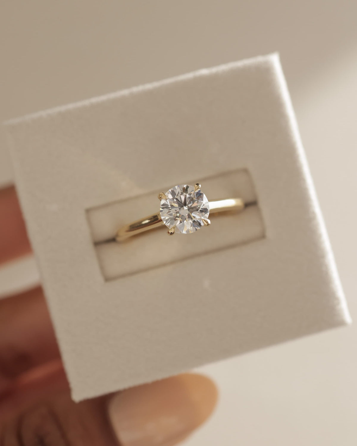 Bonnie - Round Claw Solitaire with Hidden Halo and Cathedral High Setting Engagement Ring - Rose Two-Tone