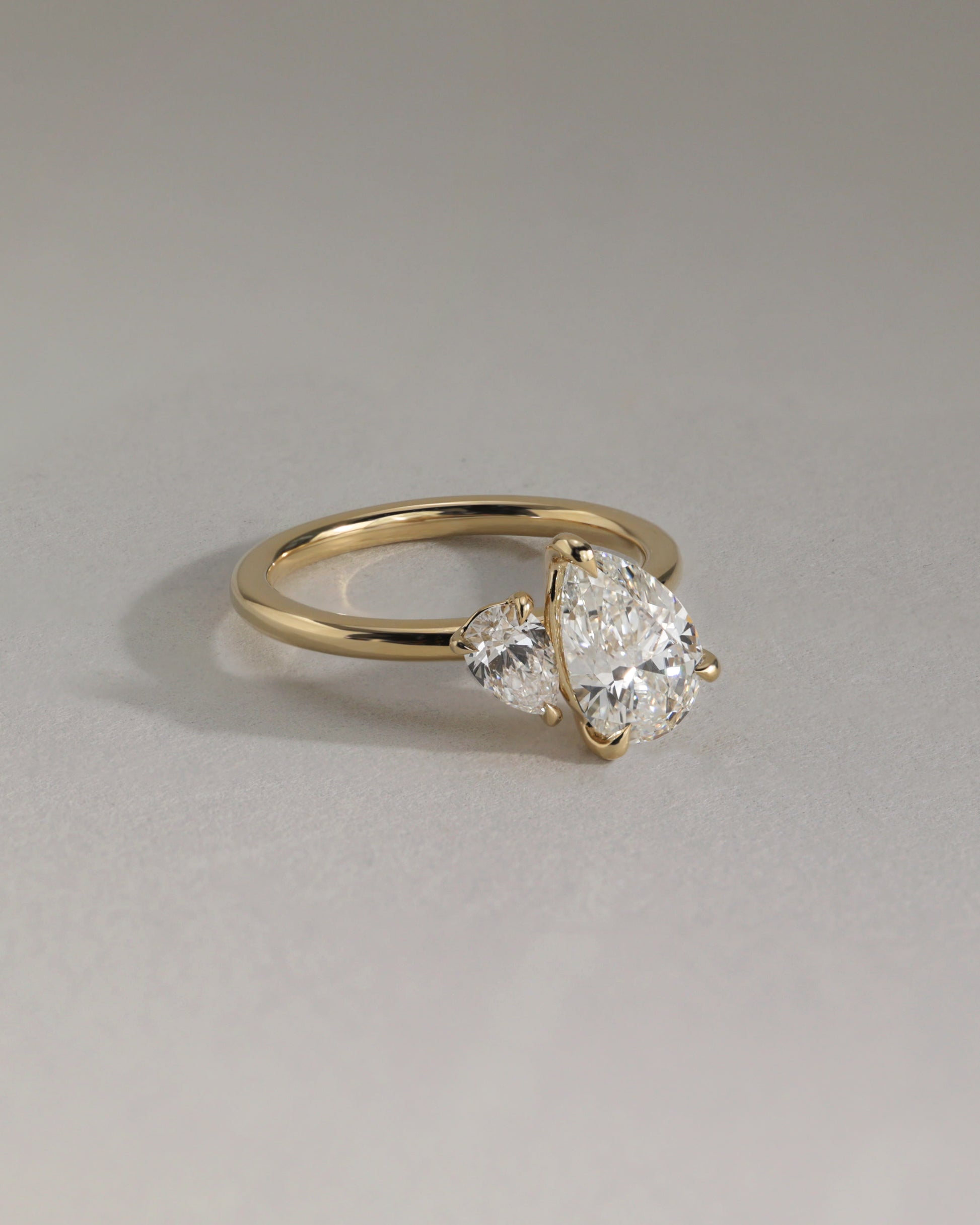 Francesca - Pear and Pear Claw Toi et Moi Engagement Ring - Rose Two-Tone - Lifestyle