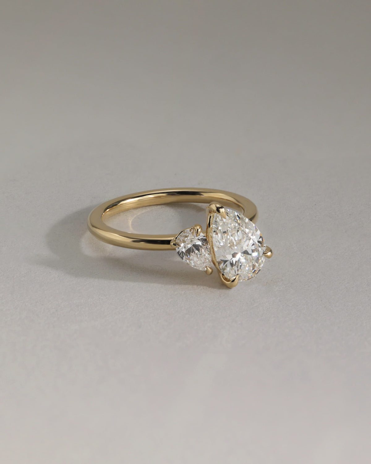 Francesca - Pear and Pear Claw Toi et Moi Engagement Ring - Rose Two-Tone