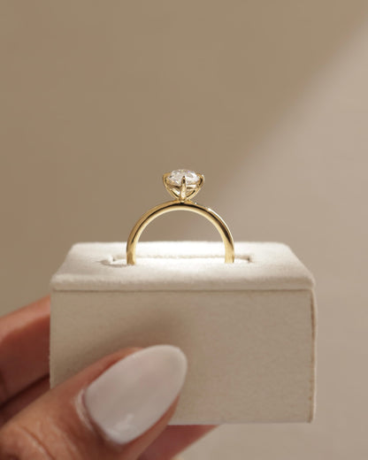 Genevieve - Marquise Claw Solitaire Engagement Ring - Platinum