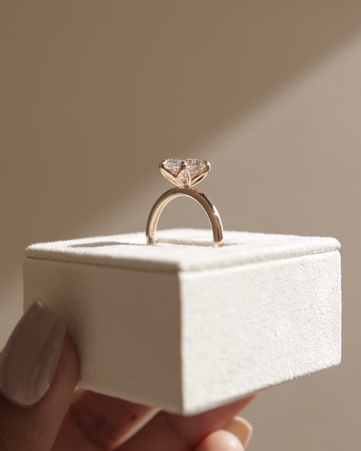 Eve - Marquise Claw Solitaire with Petal Gallery Engagement Ring - Yellow Gold