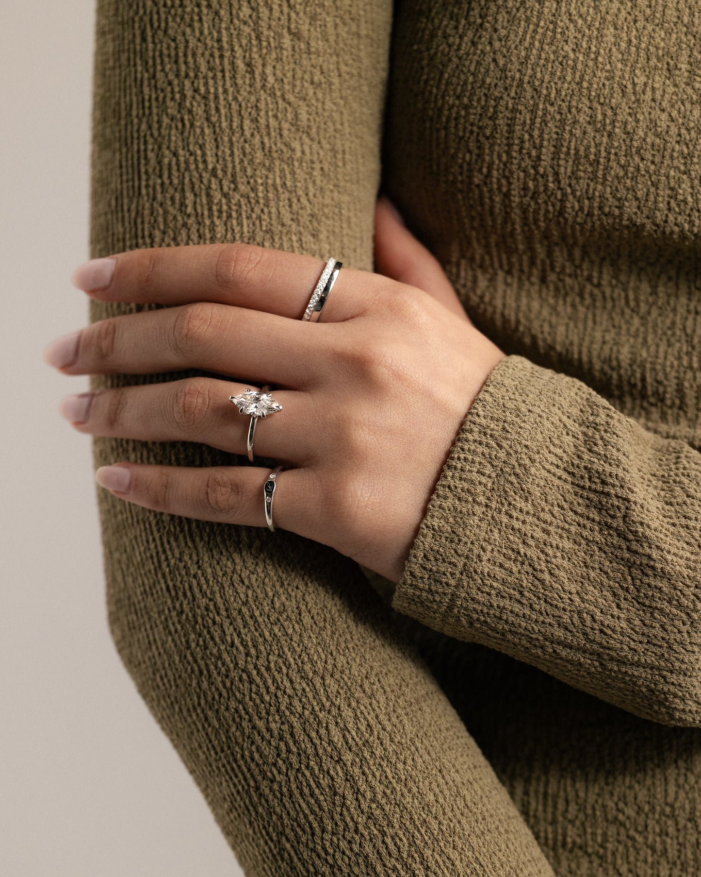 Stephanie - Marquise Claw Solitaire Engagement Ring - Platinum