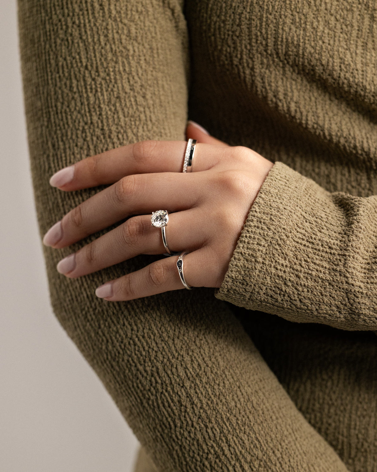 Lilly - Round Claw Solitaire Engagement Ring - Yellow Two-Tone