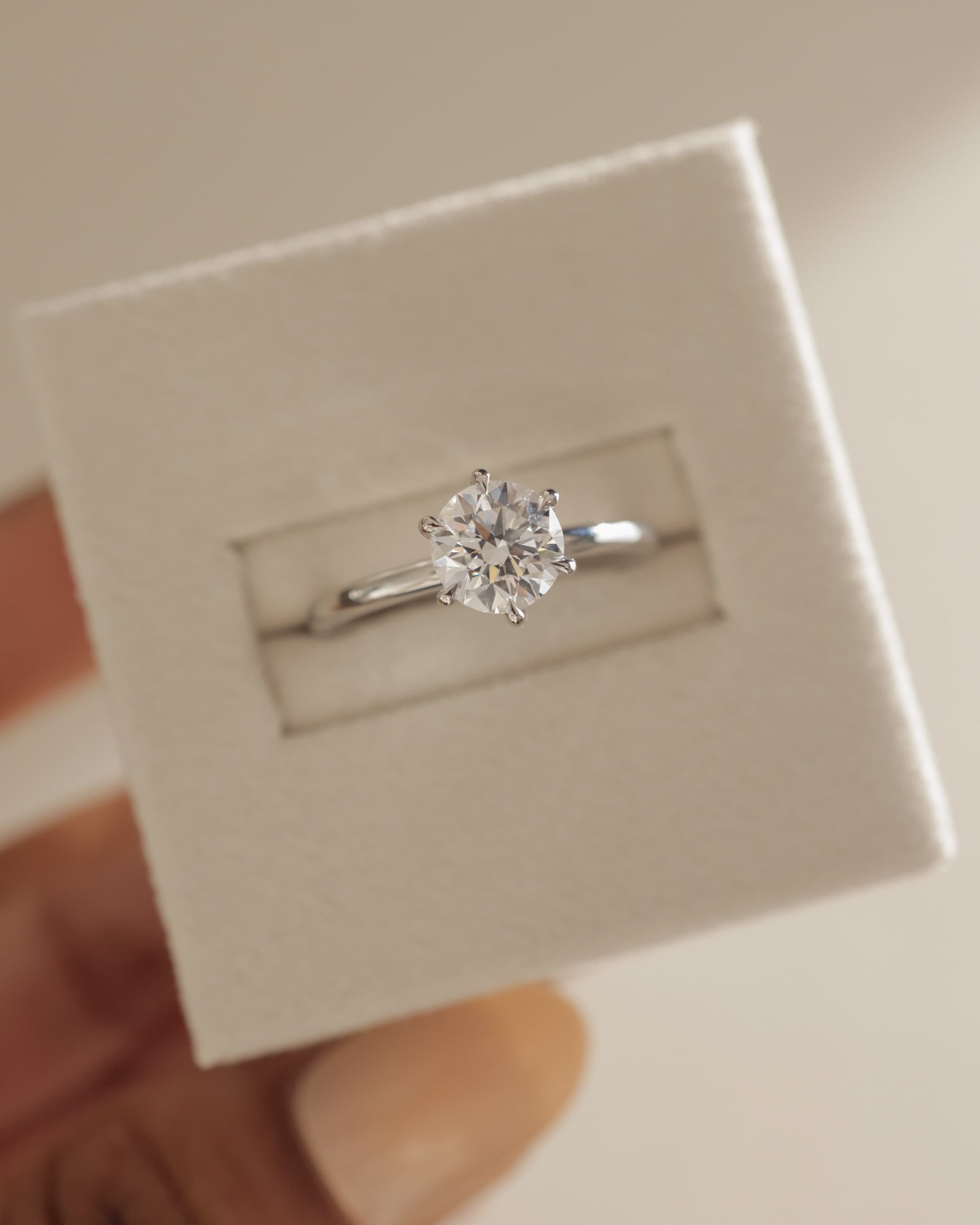 Anna - Round Claw Solitaire with Hidden Halo Engagement Ring - Yellow Gold - yellow gold - Lara Jewels