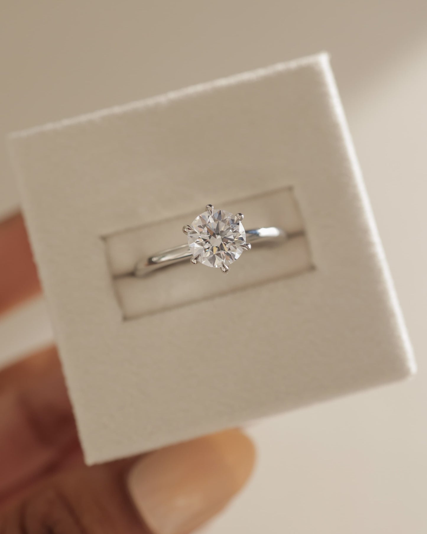 Anna - Round Claw Solitaire with Hidden Halo Engagement Ring - Yellow Two-Tone - yellow two-tone - Lara Jewels