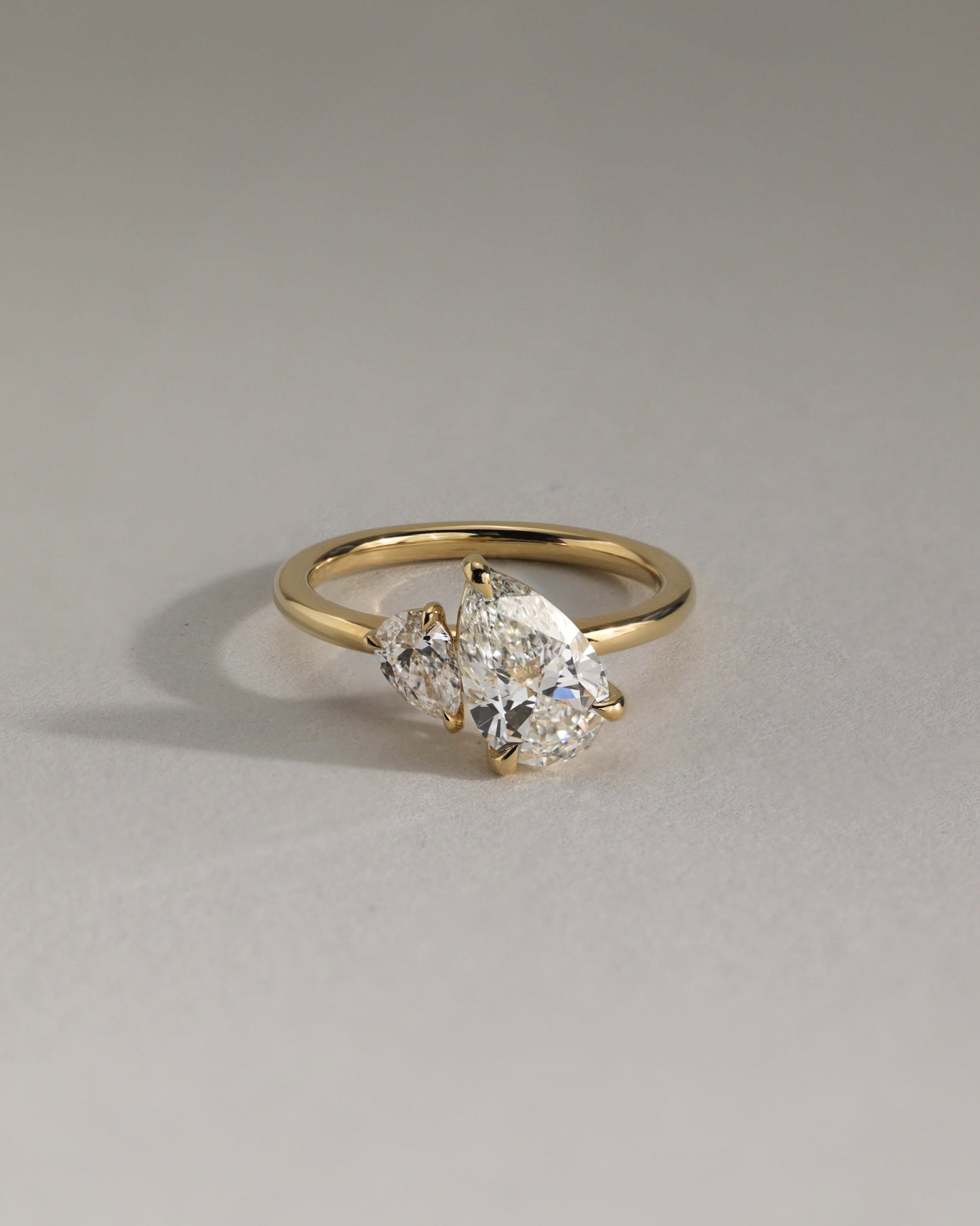 Francesca - Pear and Pear Claw Toi et Moi Engagement Ring - Rose Two-Tone - Lifestyle