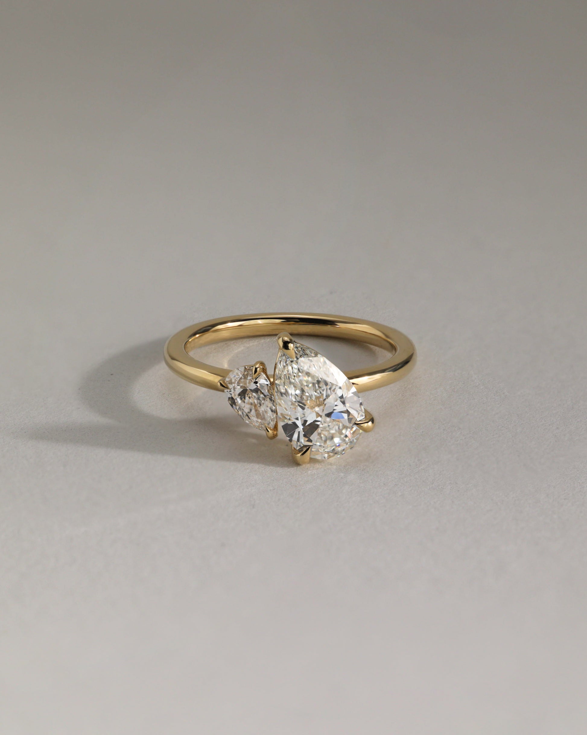 Francesca - Pear and Pear Claw Toi et Moi Engagement Ring - Rose Two-Tone - Lifestyle
