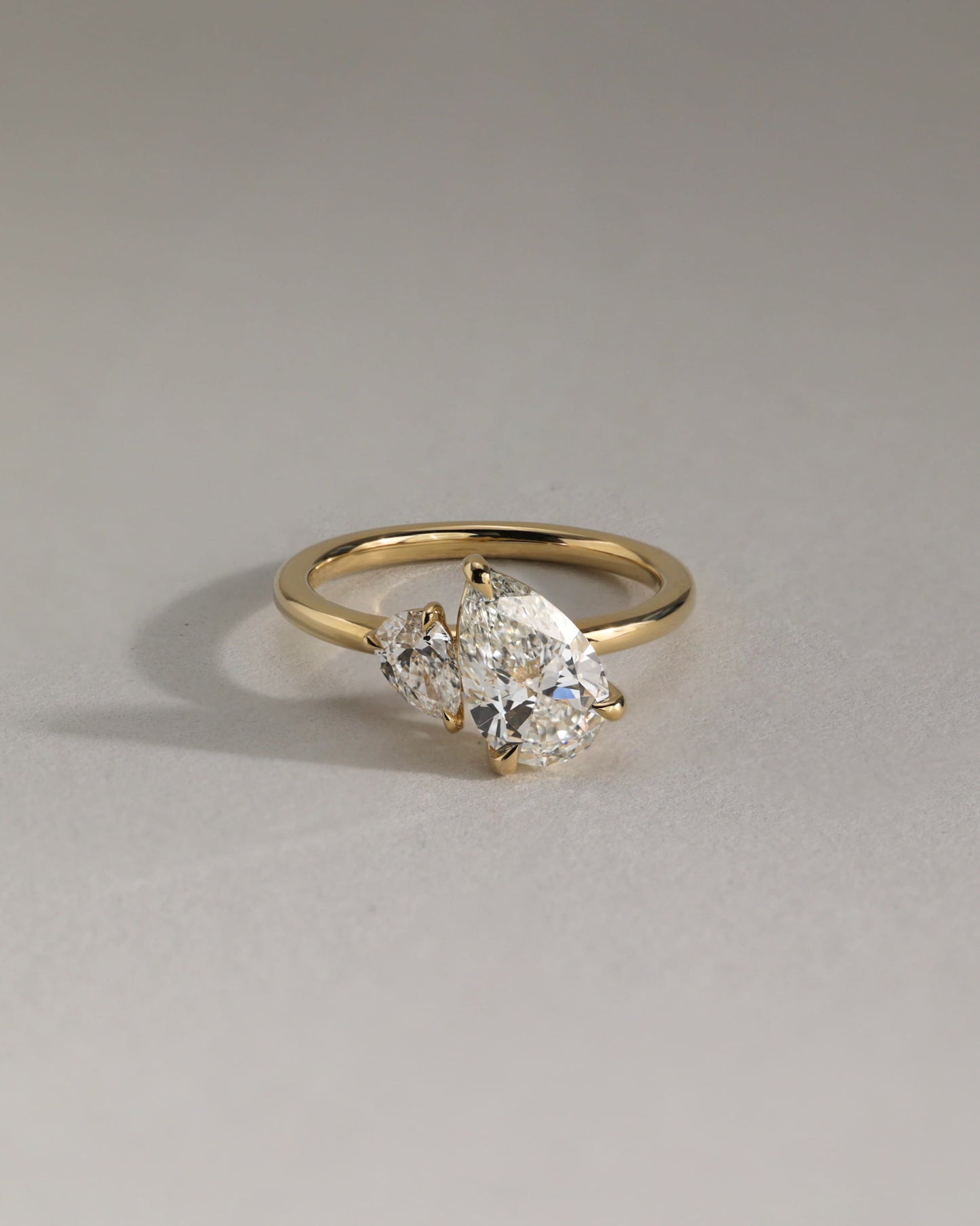 Francesca - Pear and Pear Claw Toi et Moi Engagement Ring - Rose Gold