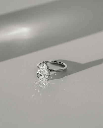 Ainsley - Pear Claw Solitaire with Wrap Around Hidden Halo Engagement Ring - Platinum - platinum - Lara Jewels