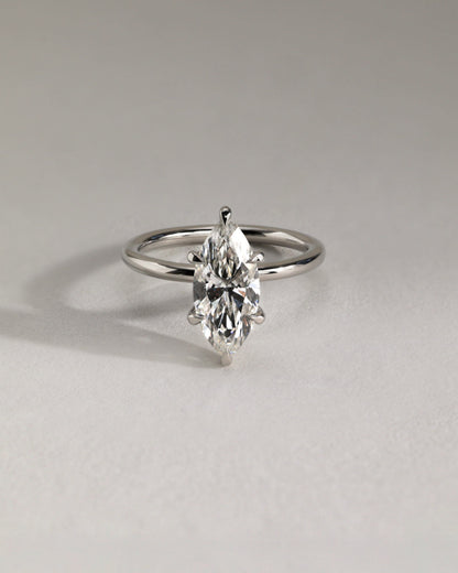 Zariyah - Marquise Claw Solitaire with Hidden Halo Engagement Ring - Rose Gold