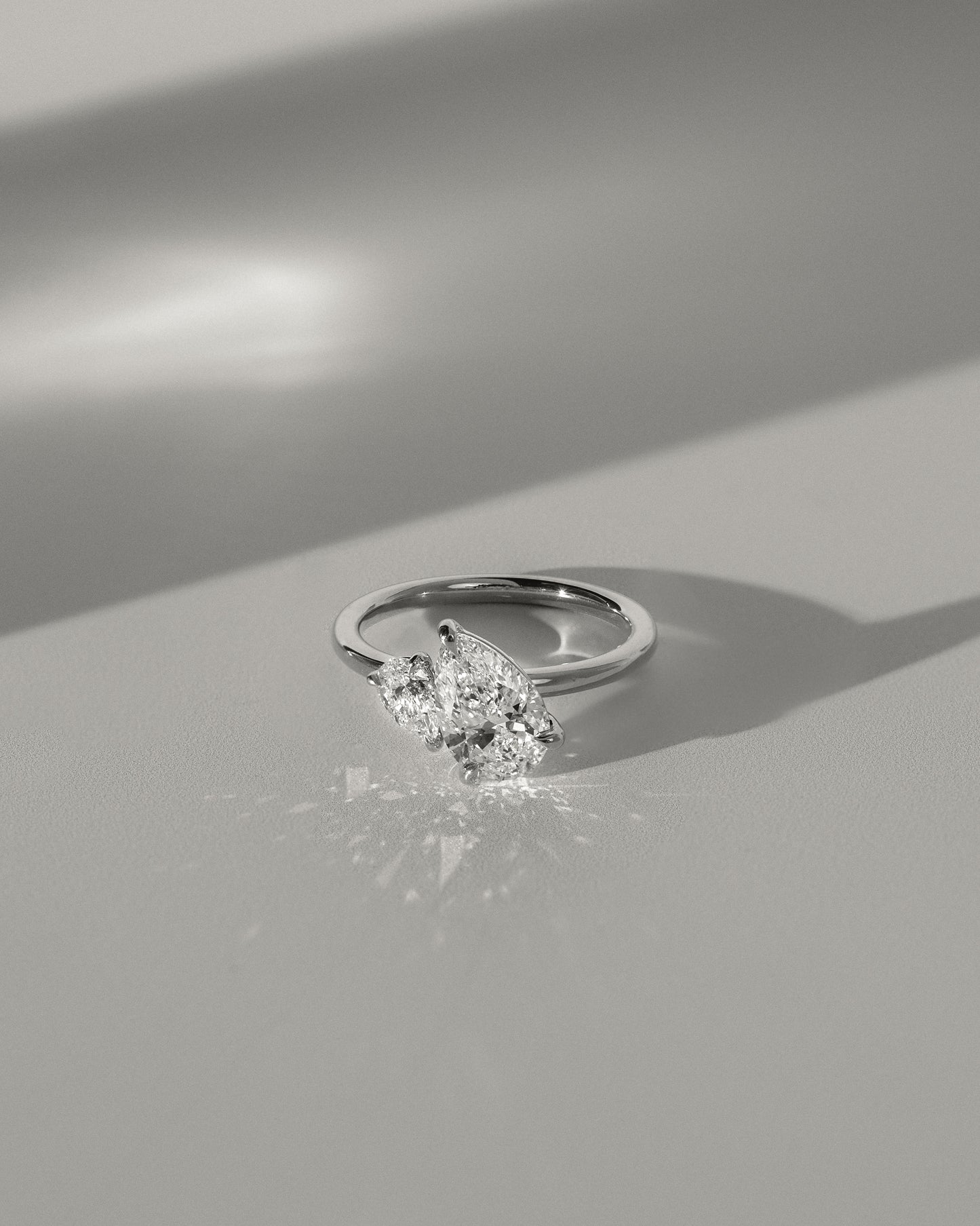Francesca - Pear and Pear Claw Toi et Moi Engagement Ring - Rose Two-Tone - Lifestyle