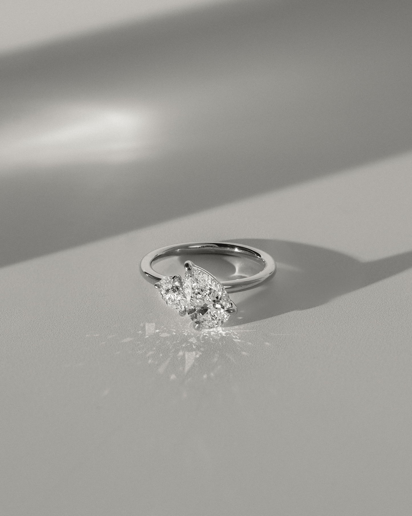Francesca - Pear and Pear Claw Toi et Moi Engagement Ring - Yellow Gold