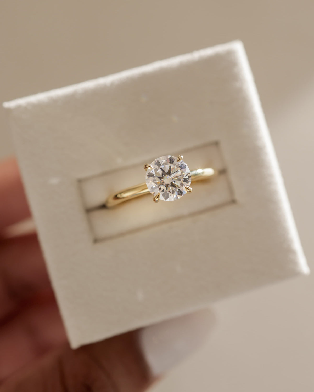 Lilly - Round Claw Solitaire Engagement Ring - Rose Two-Tone