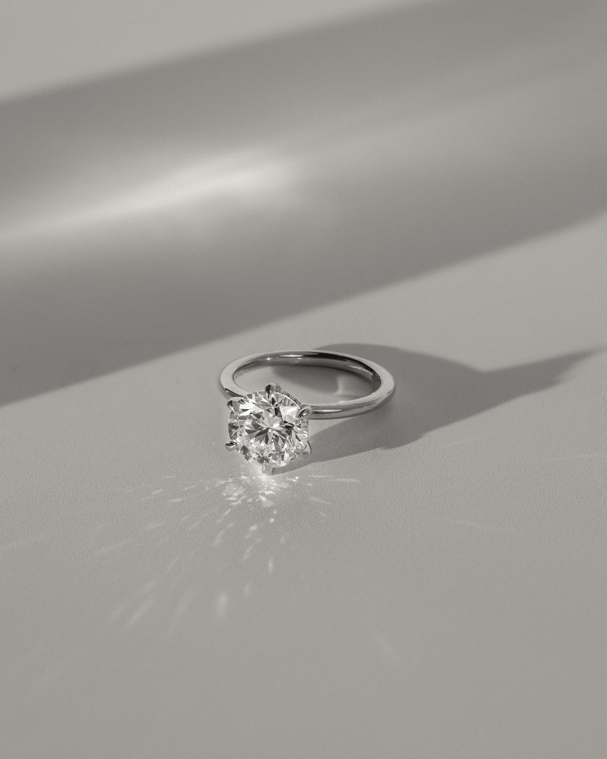 Anna - Round Claw Solitaire with Hidden Halo Engagement Ring - Rose Gold - rose gold - Lara Jewels