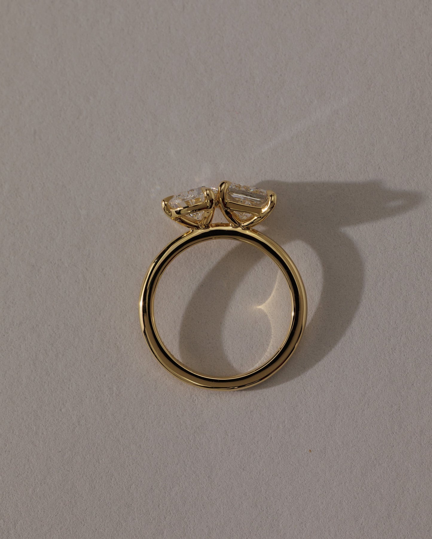 Svea - Pear and Princess Claw Toi et Moi Engagement Ring - Platinum