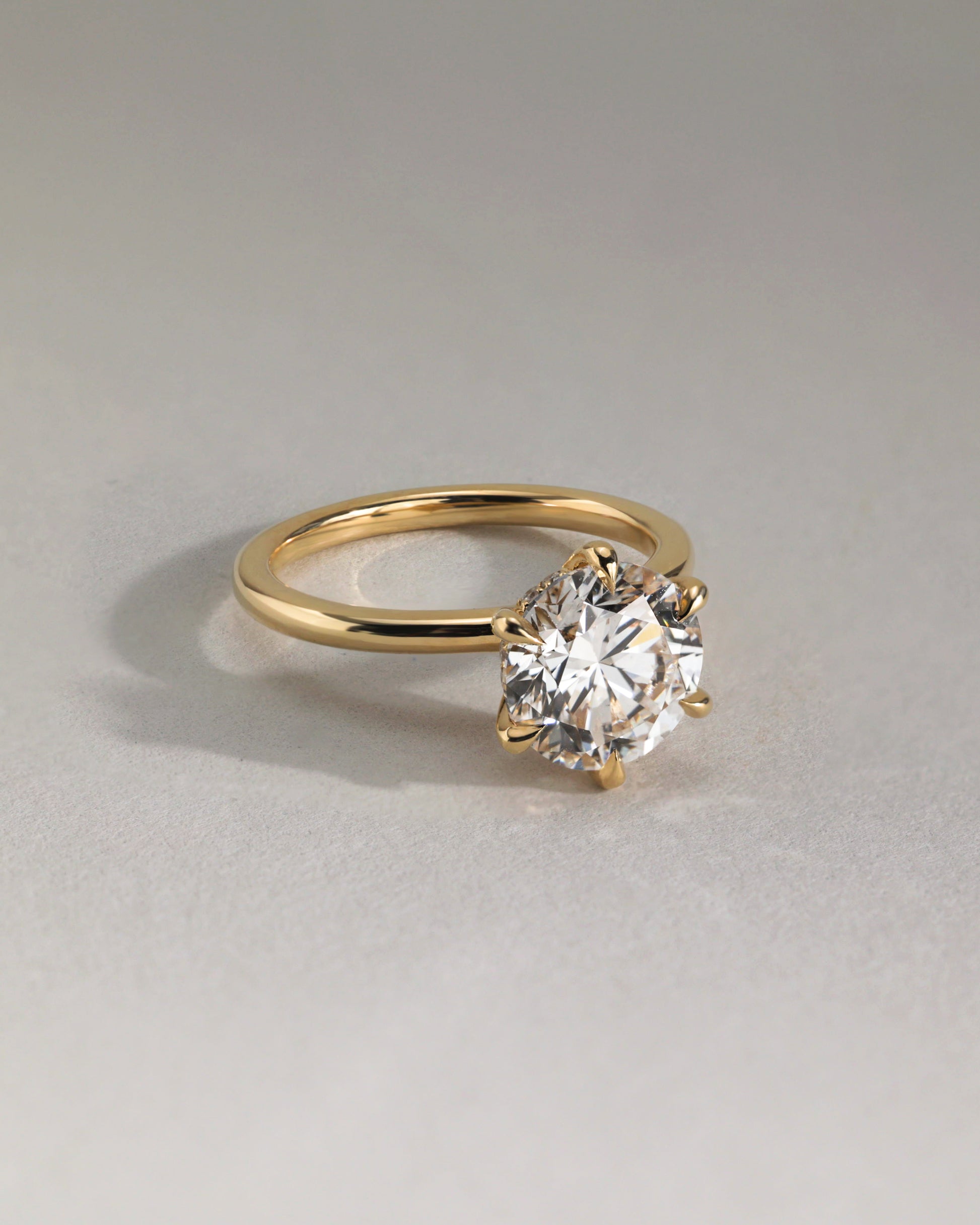 Anna - Round Claw Solitaire with Hidden Halo Engagement Ring - Rose Two-Tone - Lifestyle