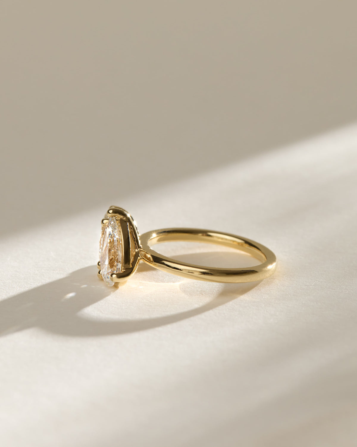 April - Pear and Oval Claw Toi et Moi Engagement Ring - Yellow Two-Tone - yellow two-tone - Lara Jewels